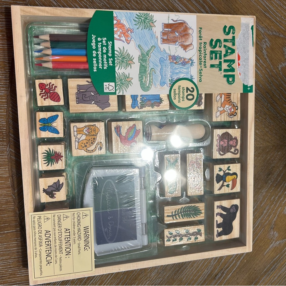 Melissa & Doug Rain Forest Stamp Set with Colored Pencils
